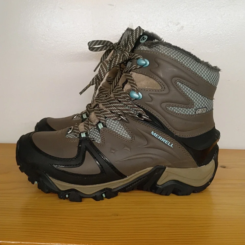 Merrell Polarand 8 Waterproof‎ 400gr Hiking Boots Shoes Women's 7 Faux Fur